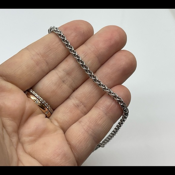 Stainless Steel Wheat Chain Bracelet - Silver Tone - Delicate and Minimalist - Picture 2 of 2